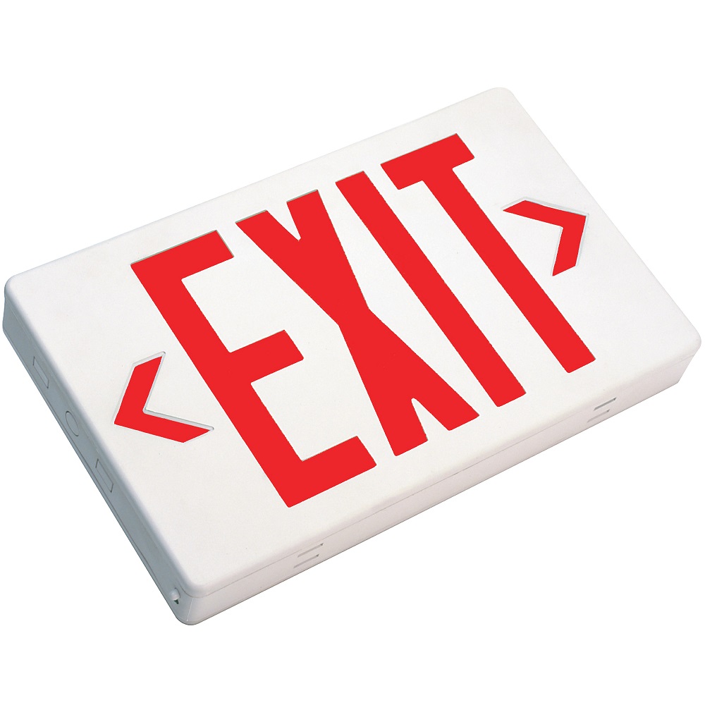 RED LED EXIT BBU WH HS RC - Click Image to Close